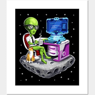 Space Alien Programmer Posters and Art